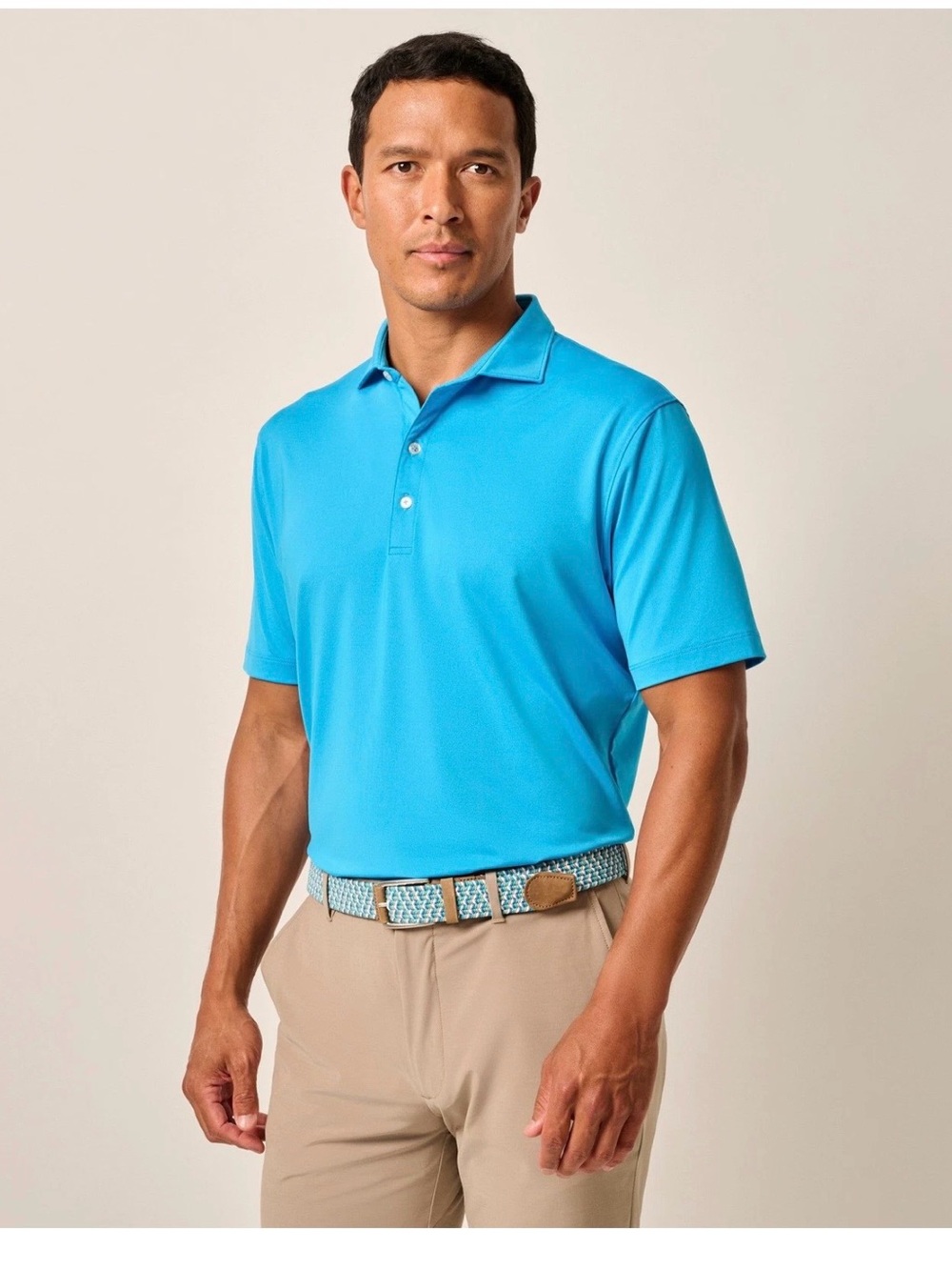 johnnie-O Performance Jersey Polo - Birdie Mens Majorca Medium Blue New
